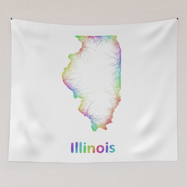 Item preview, Rainbow Illinois map designed and sold by davidzydd.