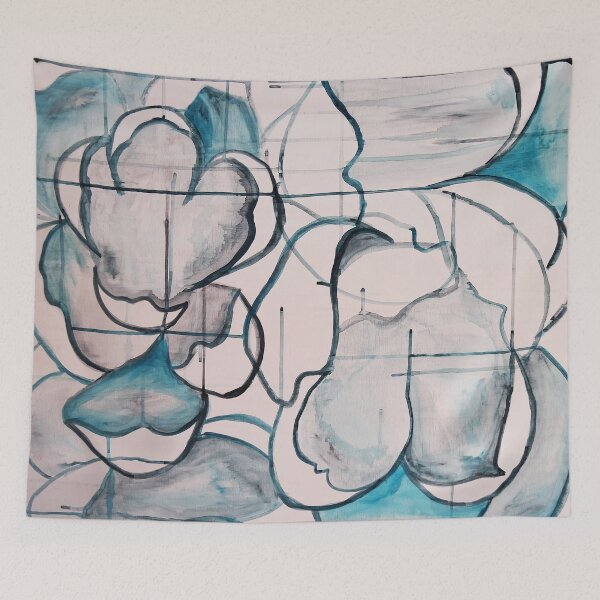 Item preview, Gray Watercolor Floral  designed and sold by pineapplestreet.