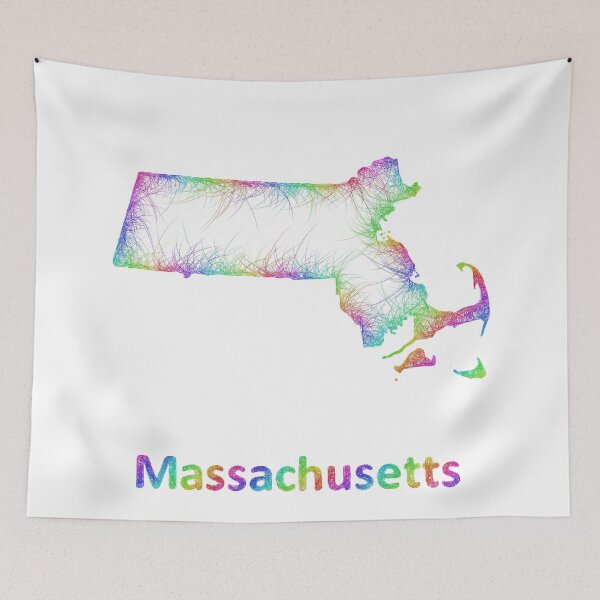 Item preview, Rainbow Massachusetts map designed and sold by davidzydd.