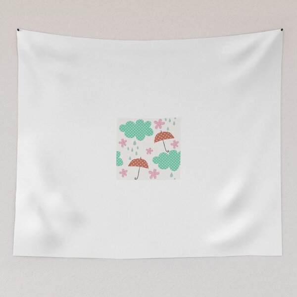 Item preview, Umbrellas, Clouds, Raindrops, and Flowers designed and sold by peacockcards.
