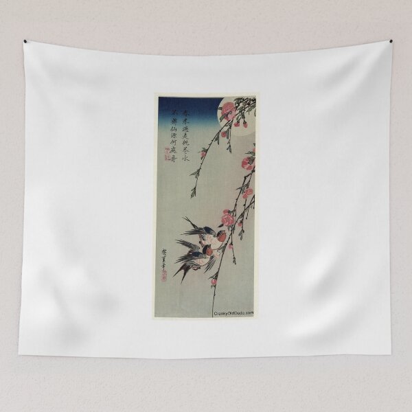 Item preview, Moon Swallows and Peach Blossoms - Hiroshige Ando - 1850.tif designed and sold by CrankyOldDude.