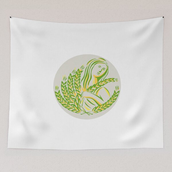 Item preview, Demeter Harvest Wheat Grain Circle Retro designed and sold by patrimonio.