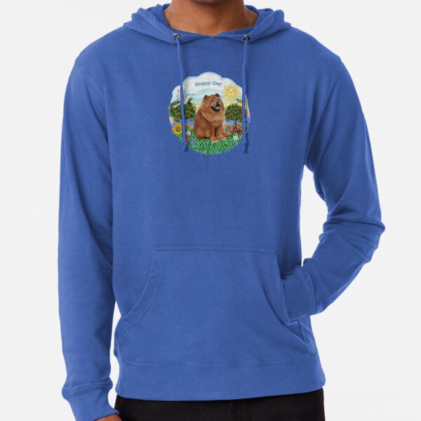 Happy Day with a Chow Chow (auburn) Lightweight Hoodie