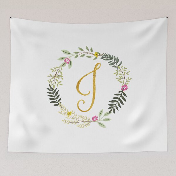 Item preview, Floral and Gold Initial Monogram J designed and sold by Chiccountry.