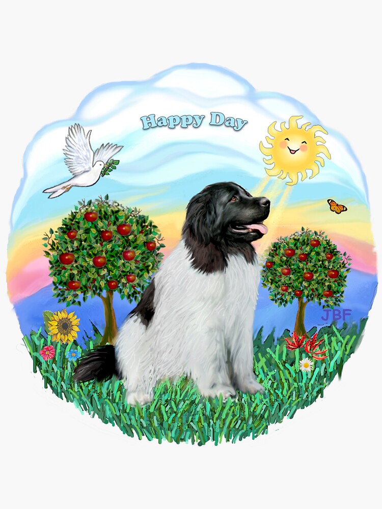 Happy Day with a Newfoundland Landseer by JeanBFitzgerald