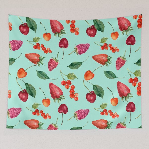 Item preview, Watercolor berries: strawberry, cherry, raspberry, redcurrant designed and sold by derbisheva.