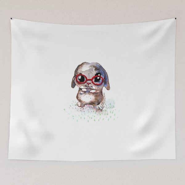 Item preview, Watercolour Bunny with Glasses designed and sold by Tristan Klein.