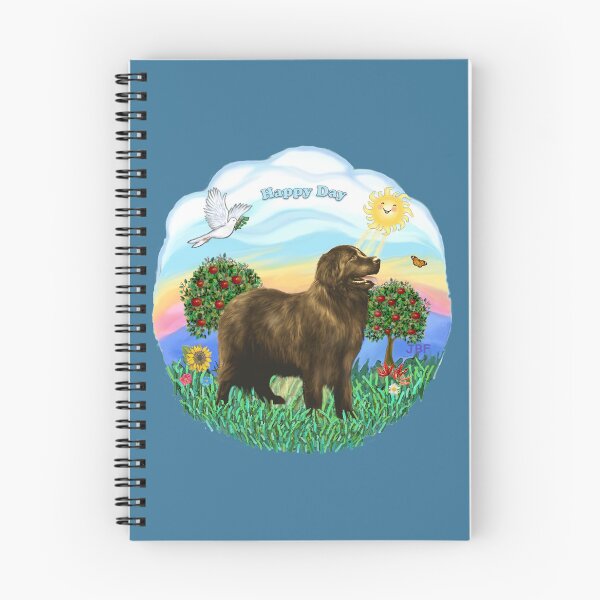 Item preview, Happy Day with a Newfoundland (brown) designed and sold by JeanBFitzgerald.