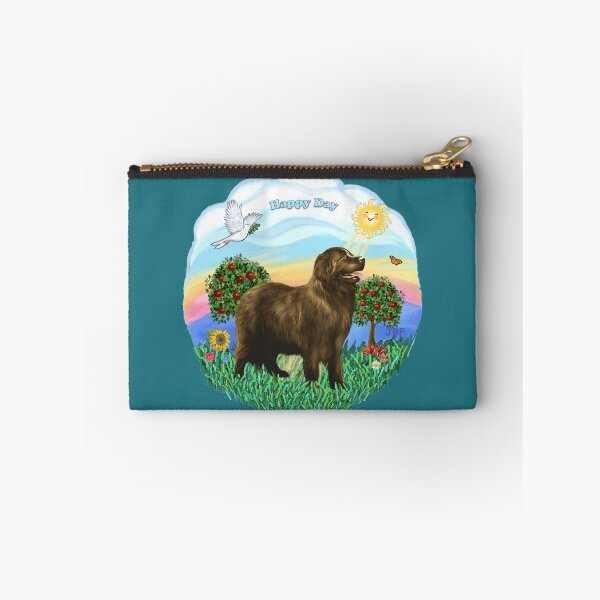 Item preview, Happy Day with a Newfoundland (brown) designed and sold by JeanBFitzgerald.