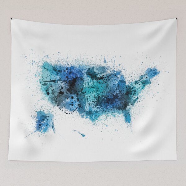 Item preview, United States Paint Splashes Map designed and sold by ArtPrints.