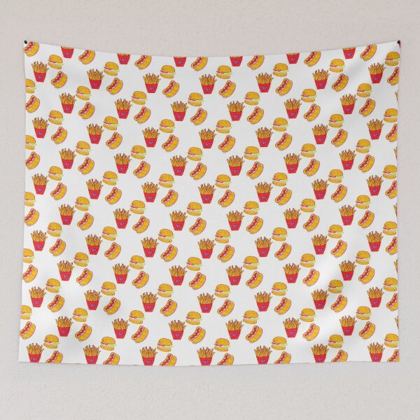Item preview, Fries Hotdogs and Burgers Pattern designed and sold by SaradaBoru.