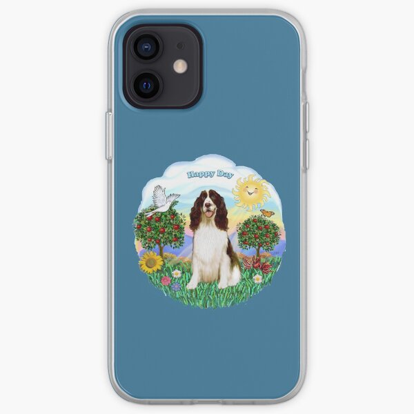 Happy Day with an English Springer Spaniel (liver and white) iPhone Soft Case