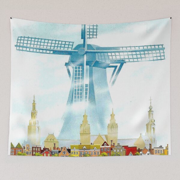 Item preview, HOLLAND; Windmill Travel Advertising Print designed and sold by posterbobs.