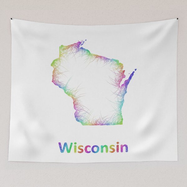 Item preview, Rainbow Wisconsin map designed and sold by davidzydd.