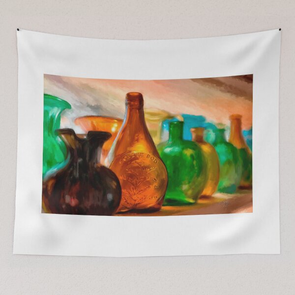 Item preview, Colored Glass Bottles In The Window designed and sold by Lois  Bryan.