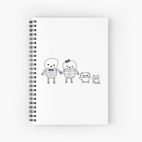 Skeleton Family Man Woman Cat Dog Spiral Notebook