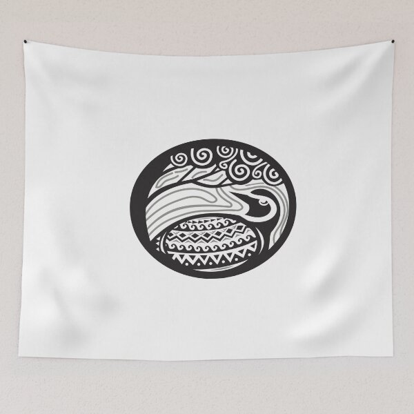Item preview, Golden Plover Looking Up Tree Oval Tribal Art designed and sold by patrimonio.