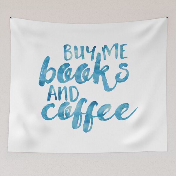 Item preview, Buy me books and coffee - watercolor designed and sold by Chloe Lamplugh.