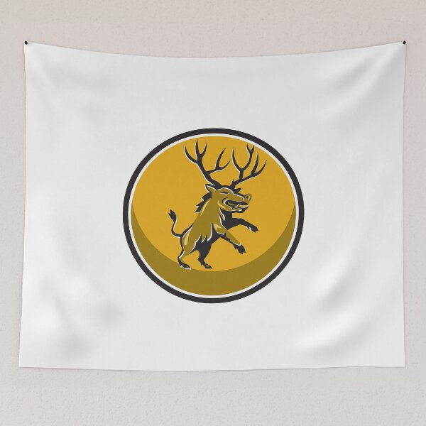 Item preview, Razorback Antlers Prancing Circle Retro designed and sold by patrimonio.