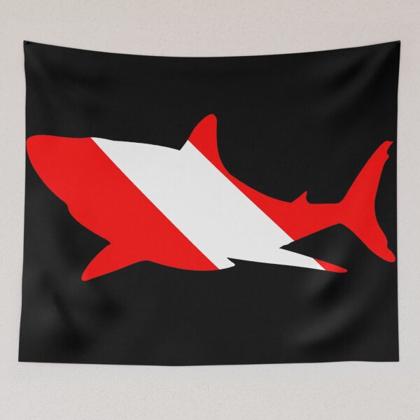 Item preview, Shark Dive Flag designed and sold by StormysSeas.