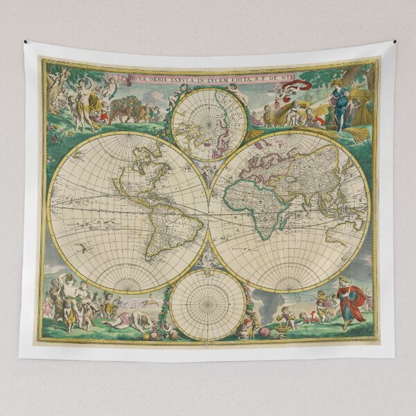 Item preview, Vintage Map of The World (1670) designed and sold by BravuraMedia.