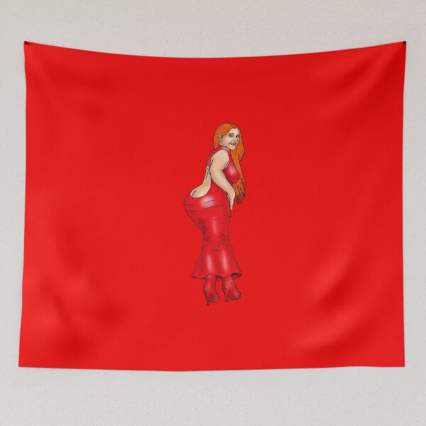 Artikelvorschau, Pin-Up im roten Kleid entworfen und verkauft von PinUpsandPulp.