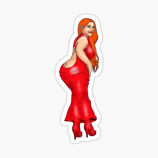 Aperçu de l'œuvre Pin-up en robe rouge créée et vendue par PinUpsandPulp.