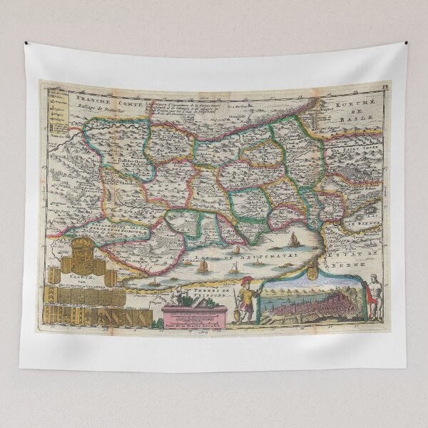 Item preview, Vintage Map of Switzerland (1747) designed and sold by BravuraMedia.