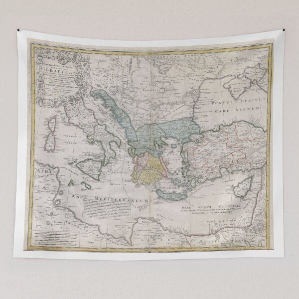Item preview, Vintage Map of Greece (1741) designed and sold by BravuraMedia.