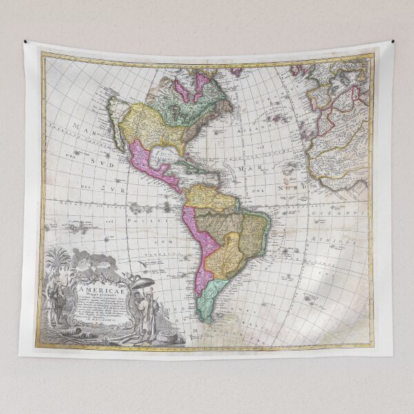 Item preview, Vintage Map of North and South America (1746) designed and sold by BravuraMedia.
