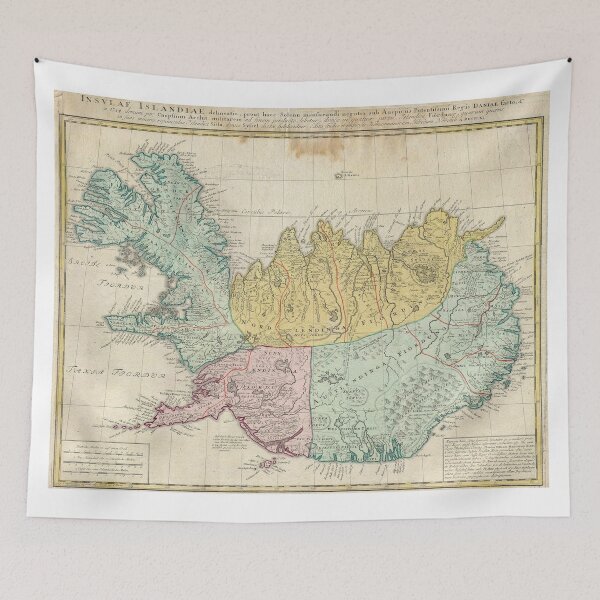 Item preview, Vintage Map of Iceland (1761) designed and sold by BravuraMedia.