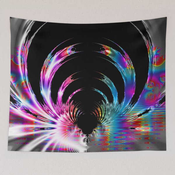 Item preview, Silver and Rainbow Curved Fractal designed and sold by traceyeverart.