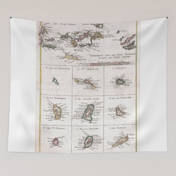 Item preview, Vintage Islands of The Caribbean Map (1780) designed and sold by BravuraMedia.
