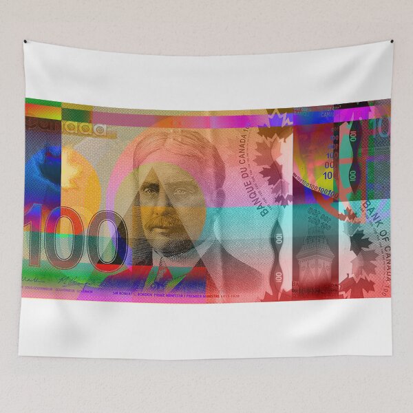 Item preview, Pop-Art Colorized New One Hundred Canadian Dollar Bill designed and sold by Serge Averbukh Art Studio.