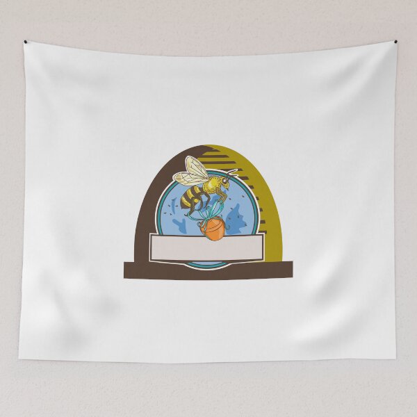 Item preview, Bee Carrying Honey Pot Skep Circle Drawing designed and sold by patrimonio.