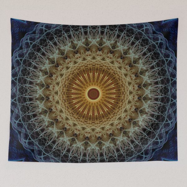 Item preview, Mandala in blue and amber tones designed and sold by JBlaminsky.