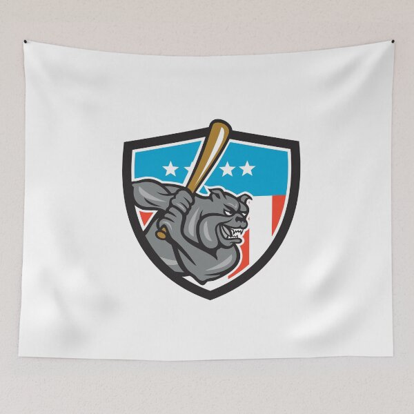 Item preview, Bulldog Baseball Batting USA Crest Cartoon designed and sold by patrimonio.