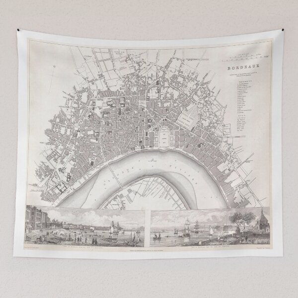 Item preview, Vintage Map of Bordeaux France (1832) designed and sold by BravuraMedia.