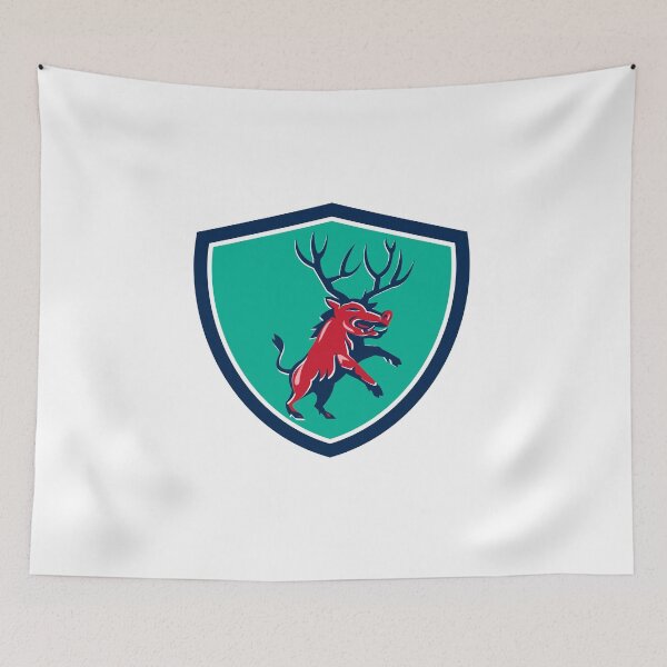 Item preview, Razorback Antlers Prancing Crest Retro designed and sold by patrimonio.