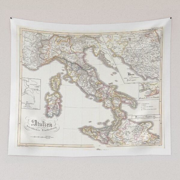 Item preview, Vintage Map of Italy (1850) designed and sold by BravuraMedia.