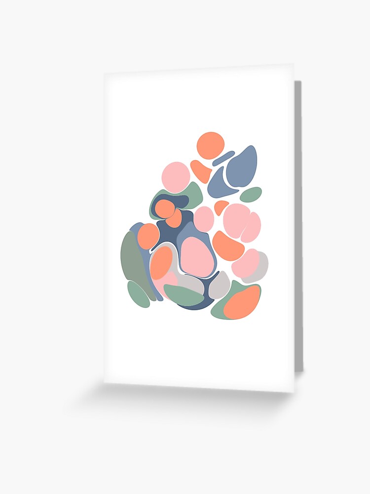 Abstract Organic Shapes In Soft Earth Tones Greeting Card By Junejournal Redbubble