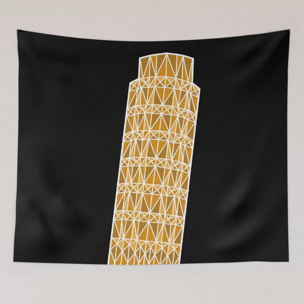 Item preview, Geometric tower of Pisa in colour with white outline designed and sold by Toby Shepherd.