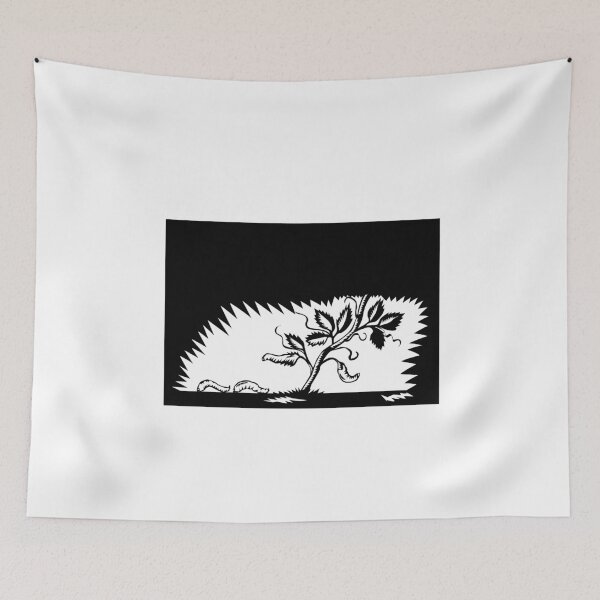 Item preview, Vine Leaves Morphing Maggots Woodcut designed and sold by patrimonio.