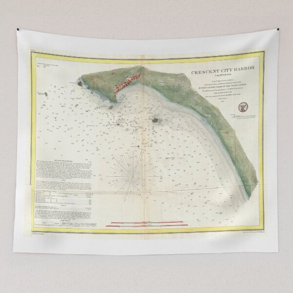 Item preview, Vintage Map of Crescent City Harbor CA (1859) designed and sold by BravuraMedia.