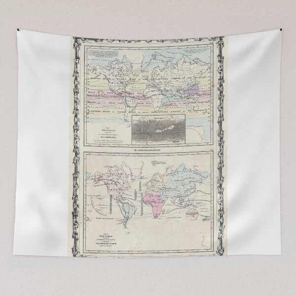 Item preview, Vintage World Climate & Vegetation Map (1861) designed and sold by BravuraMedia.