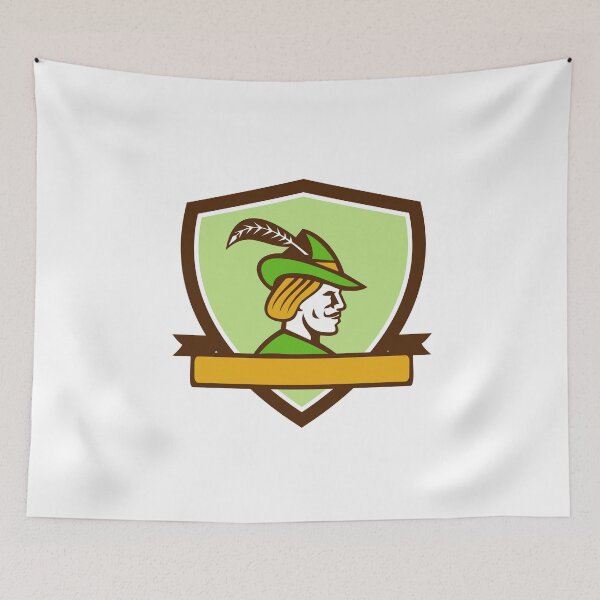 Item preview, Robin Hood Side Ribbon Crest Retro designed and sold by patrimonio.