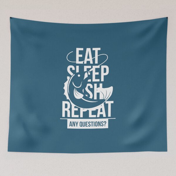 Item preview, Eat. Sleep. Fish. Repeat. Any Questions? - Fishing T Shirt designed and sold by VomHaus.