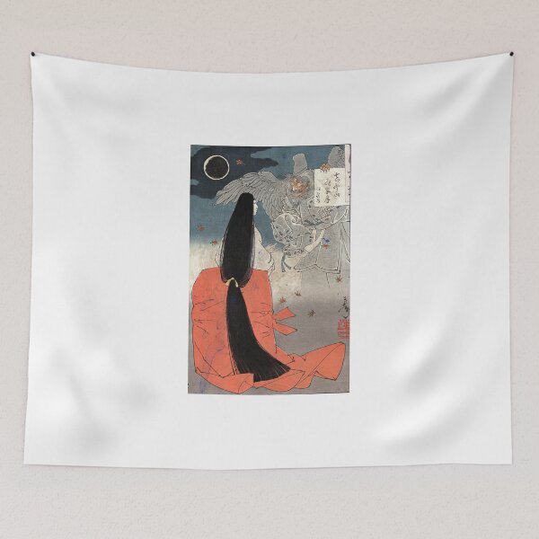 Item preview, Night Moon Over Mount Manno - Yoshitoshi Taiso - 1880 - woodcut designed and sold by CrankyOldDude.