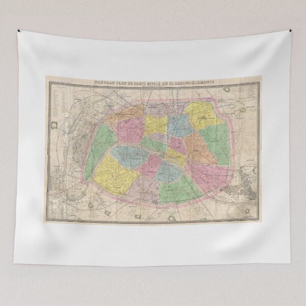 Item preview, Vintage Map of Paris France (1878) designed and sold by BravuraMedia.