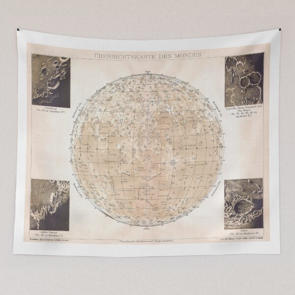 Item preview, Vintage Map of The Moon (1898) designed and sold by BravuraMedia.